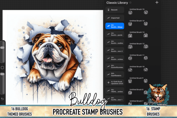 Download Bulldog Procreate Brush Stamps - Brush stamps Collection