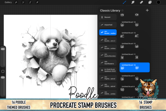 Download Poodle Procreate Brush Stamps - Brush stamps Collection