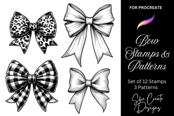 Download Procreate Bow Brush Stamps and Patterns - Brush stamps Collection