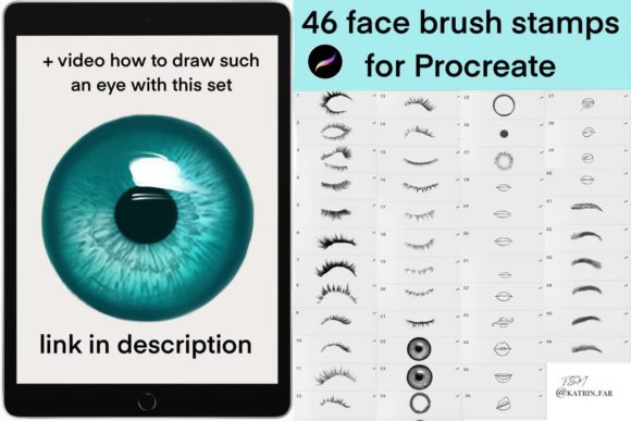 Download Face Brush Stamps for Procreate - Brush stamps Collection
