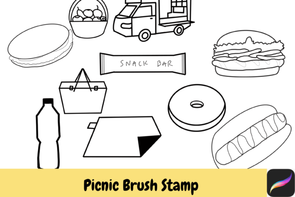 Download Picnic Procreate Brush Stamps IPAD - Brush stamps Collection