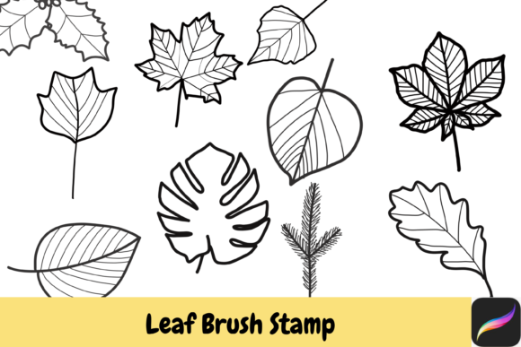 Download Leaf Procreate Brush Stamps IPAD - Brush stamps Collection