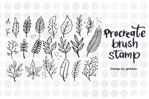 Download 22 Leaf Brush Stamps, Procreate Brush - Brush stamps Collection