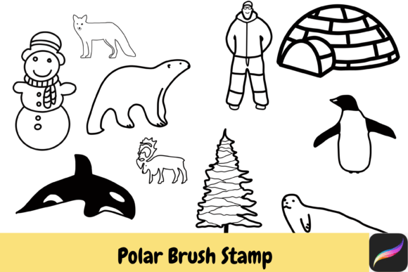 Download Polar Winter Procreate Brush Stamps IPAD - Brush stamps Collection