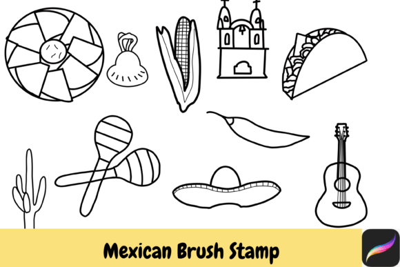 Download Mexican Procreate Brush Stamps IPAD - Brush stamps Collection