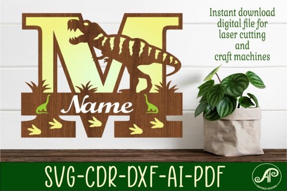 Download T Rex Monogram Capital Letter M SVG File - Capital letter Collection