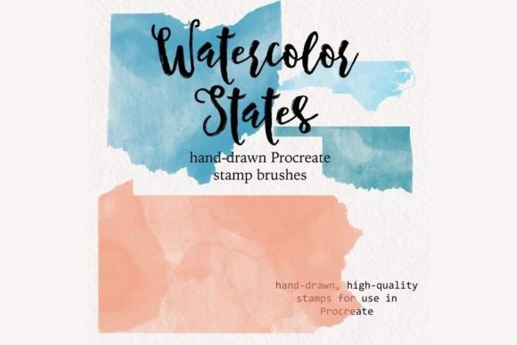 Download Procreate Watercolor United States Brush Stamps - Brush stamps Collection