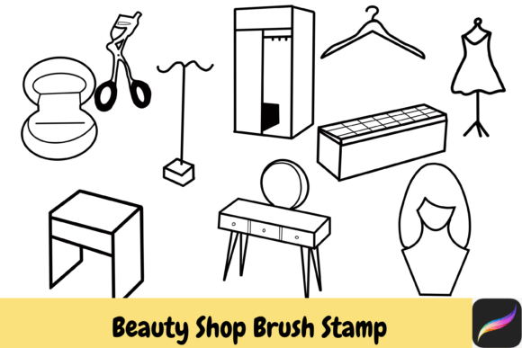 Download Beauty Shop Procreate Brush Stamps IPAD - Brush stamps Collection