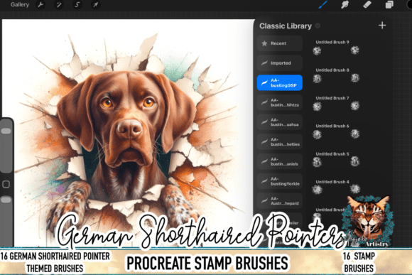 Download German Shorthaired Pointer Brush Stamps - Brush stamps Collection