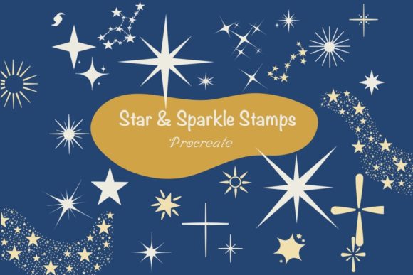 Download Star &amp; Sparkle Procreate Brush Stamps - Brush stamps Collection