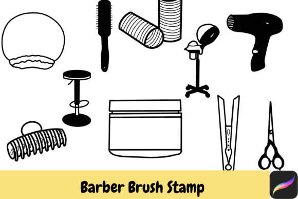Download Barber Procreate Brush Stamps IPAD - Brush stamps Collection