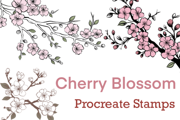 Download Cherry Blossom Procreate Brush Stamps - Brush stamps Collection