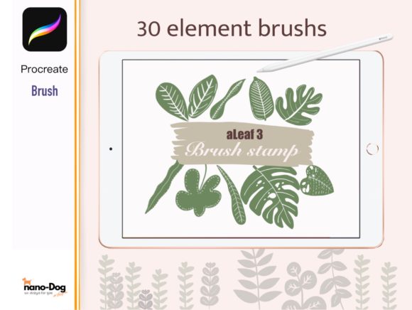 Download Procreate 30 Leaf Brush Stamps - Brush stamps Collection