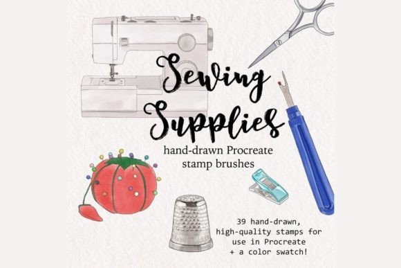Download Procreate Sewing Supplies Brush Stamps - Brush stamps Collection