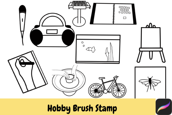 Download Hobby Procreate Brush Stamps IPAD - Brush stamps Collection