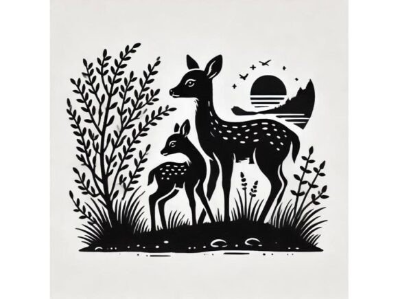 Download A Fawn Standing Beside a Small Bush - Premium Bundle