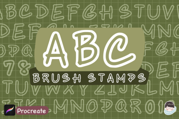Download 41 ABC Brush Stamps for Procreate - Brush stamps Collection
