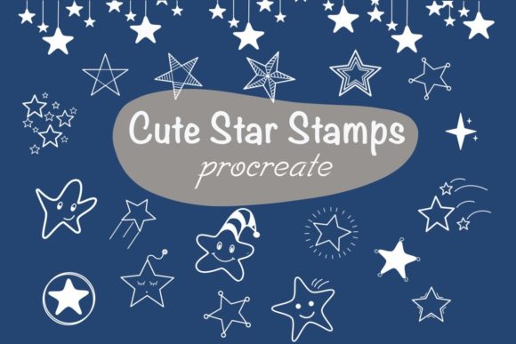 Download Cute Star Procreate Brush Stamps - Brush stamps Collection